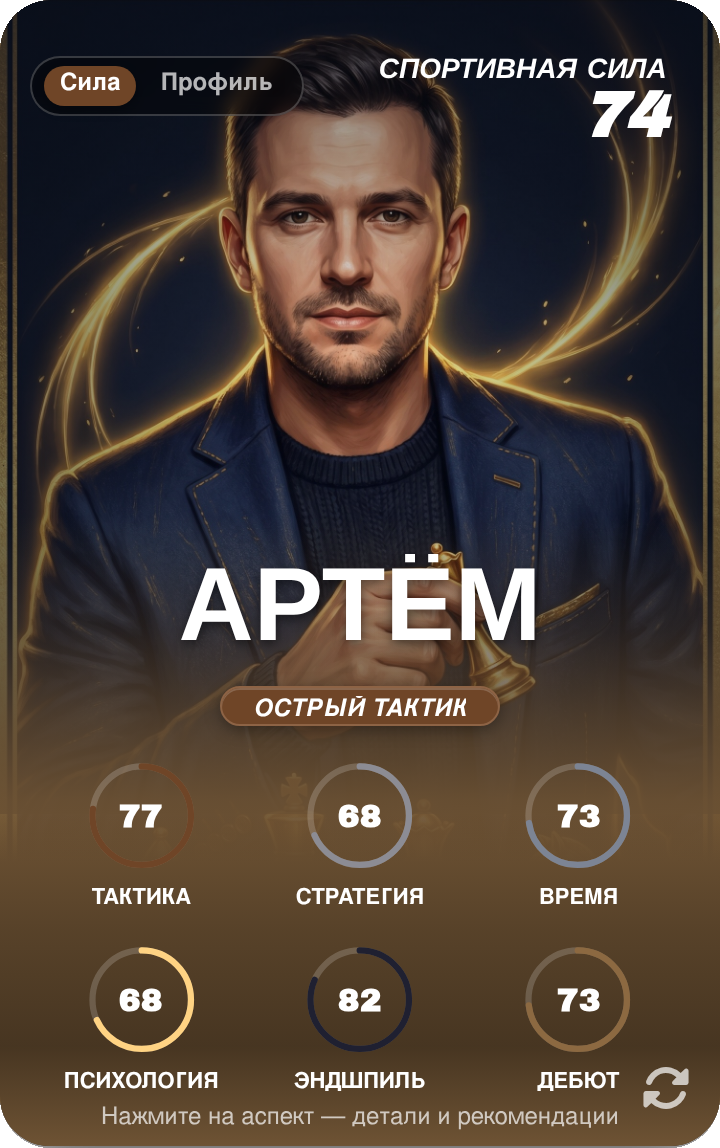 Карта игрока Артём
